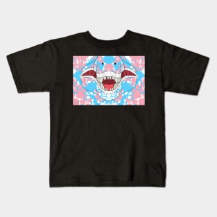 Pride Trans T-Rex Face Kids T-Shirt